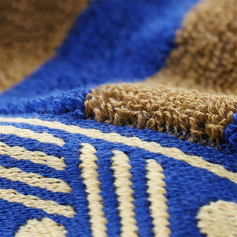 34X74CM Color Strip Adult Cotton Solid Beach Towel Quick-Drying Soft Thick High Absorbent Towel(D)