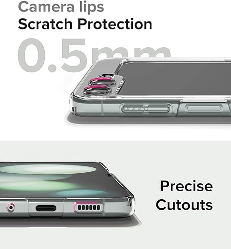 Miniatura 3 de Ringke Funda delgada material antiamarilleo compatible con Samsung Galaxy Z Flip 5 para mujeres y hombres, funda protectora transparente 5G sólida y