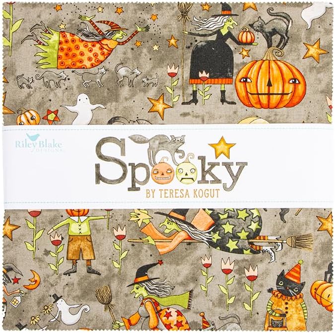 Teresa Kogut Spooky 10" Stacker 42 10-inch Squares Layer Cake Riley Blake Designs 10-17570-42