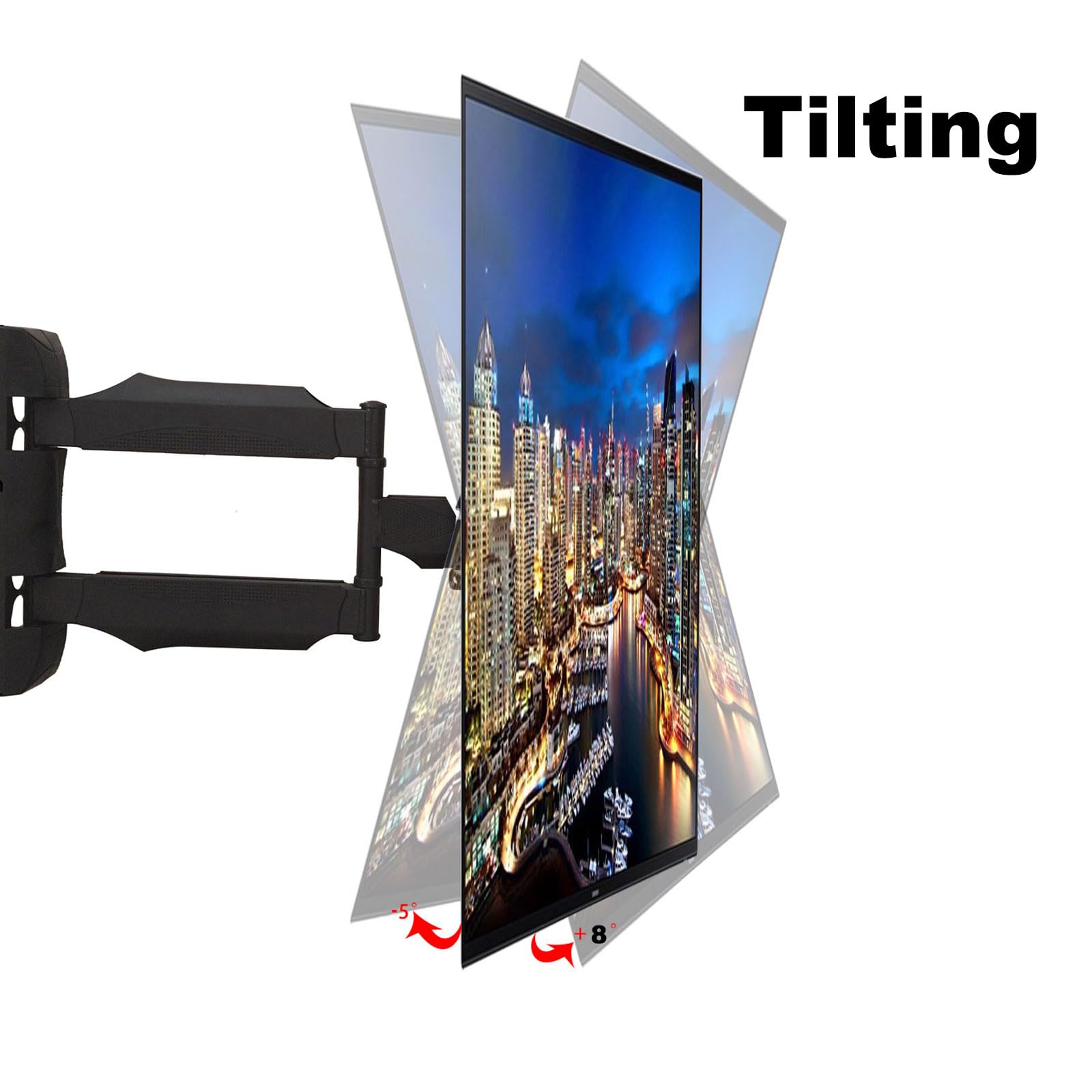 Supporto da parete per TV Full Motion, orientabile e inclinabile, per TV da 32" a 60" e schermi piatti, LED LCD fino a 31,8 kg, VESA da 100 x 100 mm a 400 x 400 mm, nero