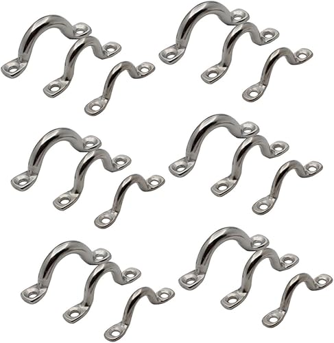 18 Uds. Kayak Anillo fijo Bimini Boat Eye Straps Kayak Deck Tie Down Canoa Rigging Eye Straps Kayak Deck Handle Bimini Boat Handle Canoa Rigging