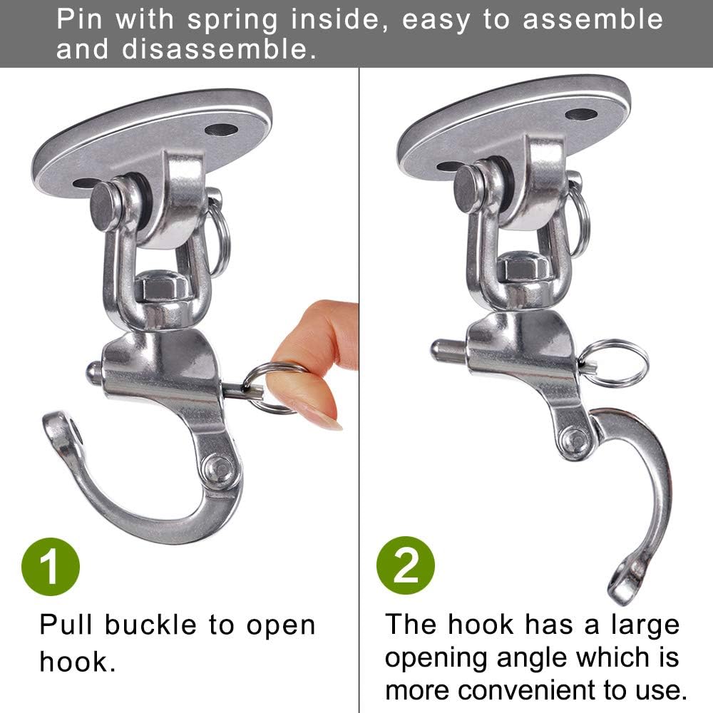 SELEWARE 2500 lb Capacity 360° Swivel Swing Hangers, Heavy Duty Swing Hooks with 4 Screw for Concrete Ceiling Wooden Hanging Hardware for Porch Chair Playground Hammock Gym Swing Sets : Toys & Games