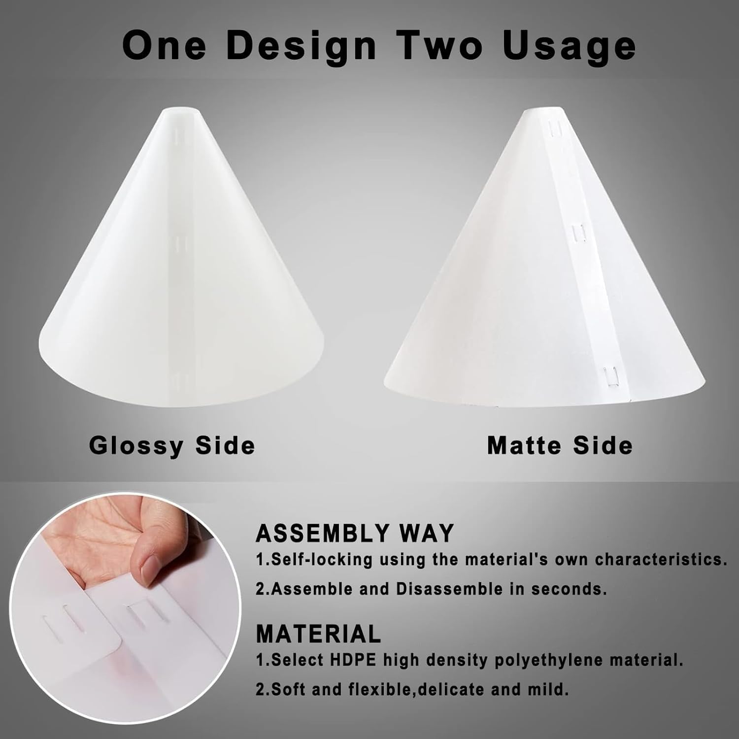 ZUOMIDIE Set di 3 diffusori per foto a forma di Cone Light Flash per articoli riflettenti, per piccoli prodotti, diffusion Photography Shooting Reflective, alternativa a Photo Box per Jelwery