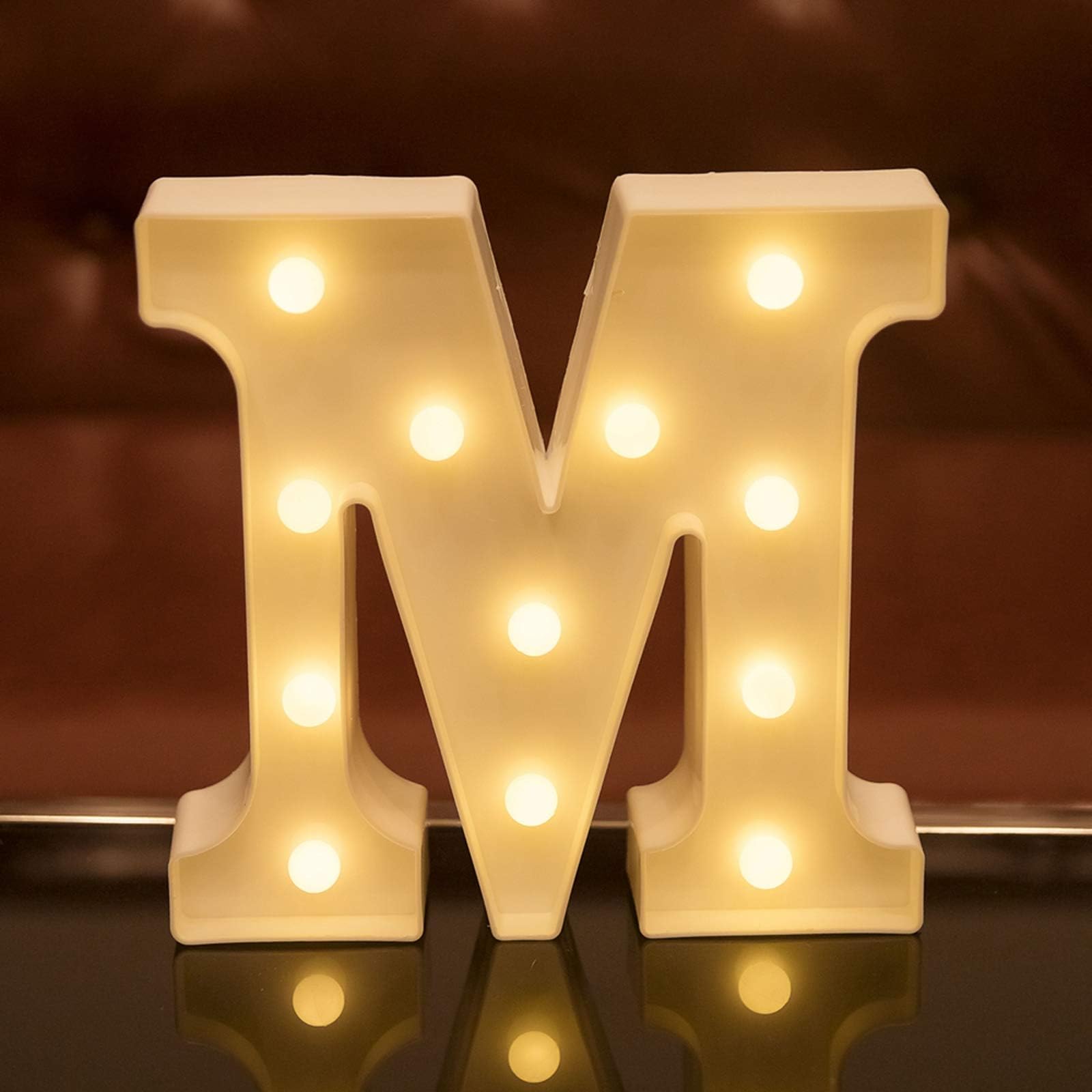 LED Letter Lights Alphabet Light Up Sign for Night Light Home Party Birthday Wedding Bar Decoration (M)