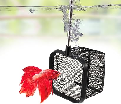 DaToo 3 Inch Aquarium Fish Net for Betta Fish Tank Nano Nylon Net with Extendable Handle 6-16 Inch,