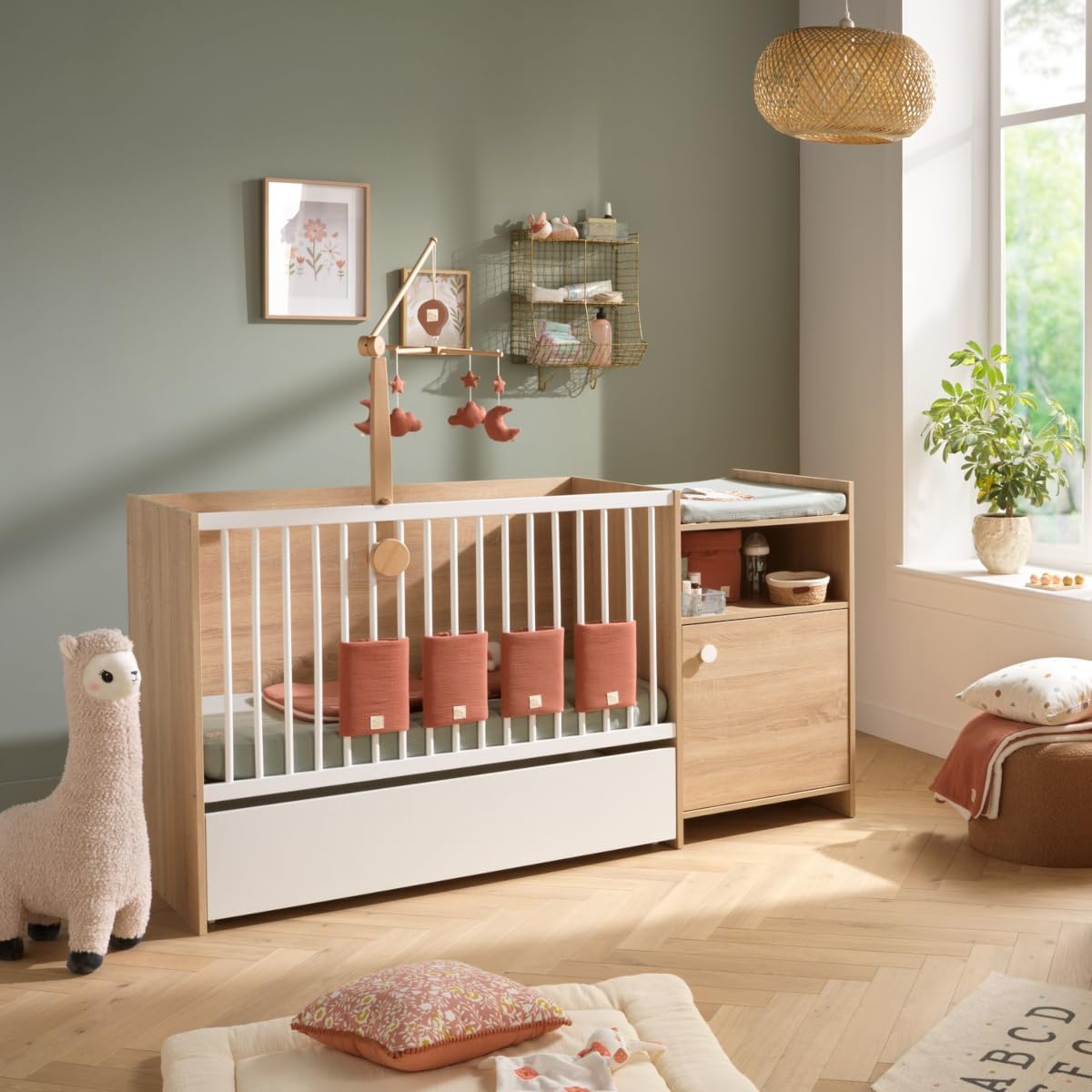 BabyPrice Tiroir de lit combiné évolutif sur roulettes