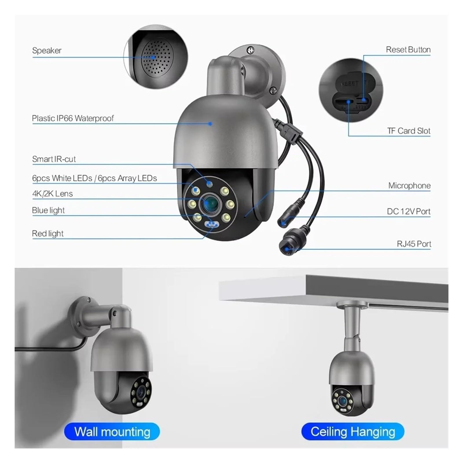 System Kamer Bezpieczeństwa CCTV H.265 8CH 8MP 5MP POE Z Detekcją Osób, Dwukierunkowym Rejestratorem Audio-wideo I Kamerą Dozorową(4T,8CH NVR 8pcs Cam 8MP)