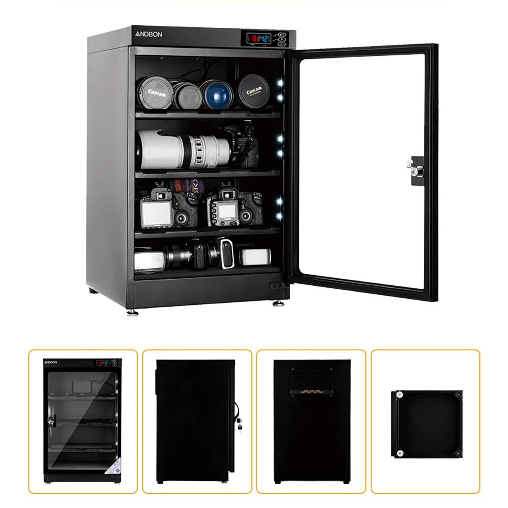 NaLsa Trockenschrank, Elektronisch, Feuchtigkeitsbeständig, 105 L, Slr-Kamera-Trockenbox, Automatische Entfeuchtung, Schrank Mit Konstanter Luftfeuchtigkeit – Kein Lärm, Energiesparend