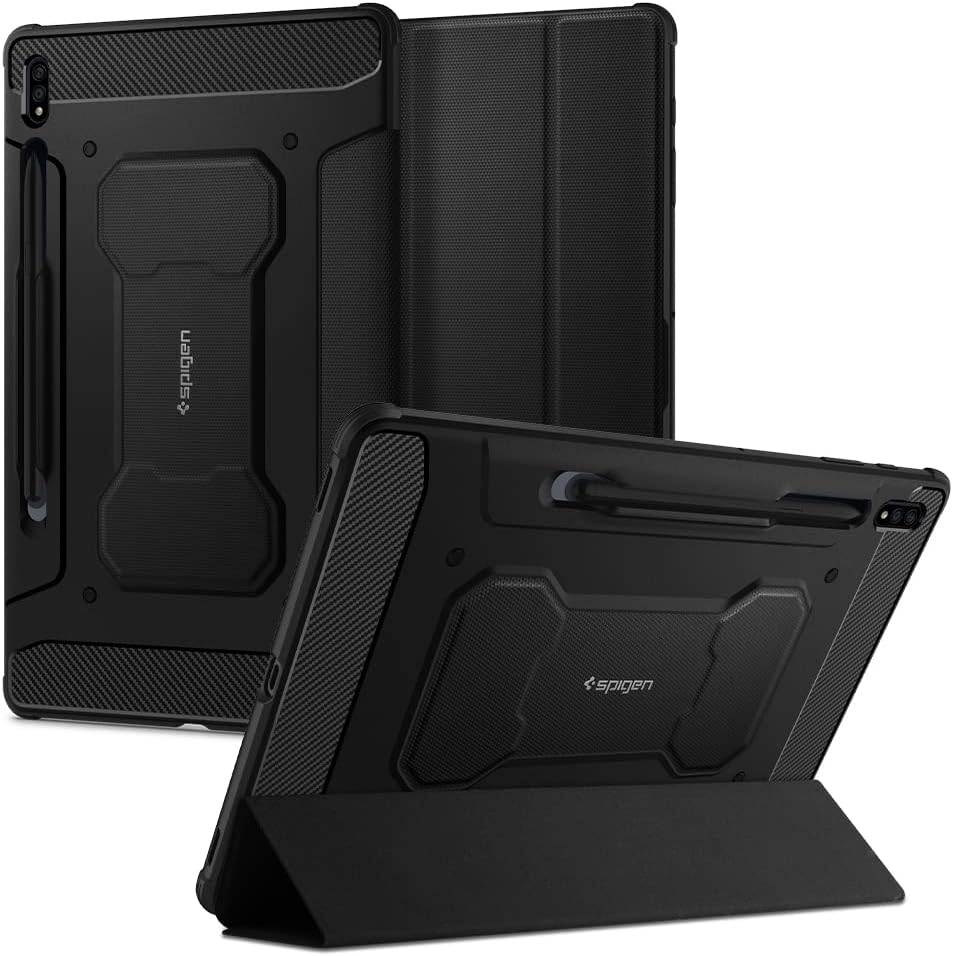 Spigen Rugged Armor Pro Case Compatible with Samsung Galaxy Tab S8 Plus and Compatible with Galaxy Tab S7 Plus - Black