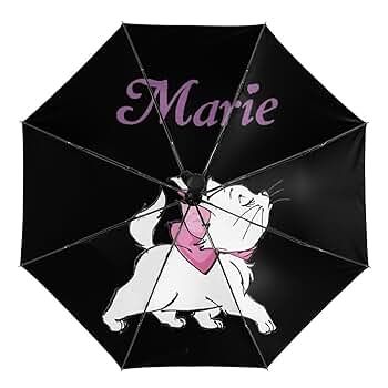 Amazon | 猫柄 マリーちゃん 折りたたみ傘 日傘 晴雨兼用傘 自動