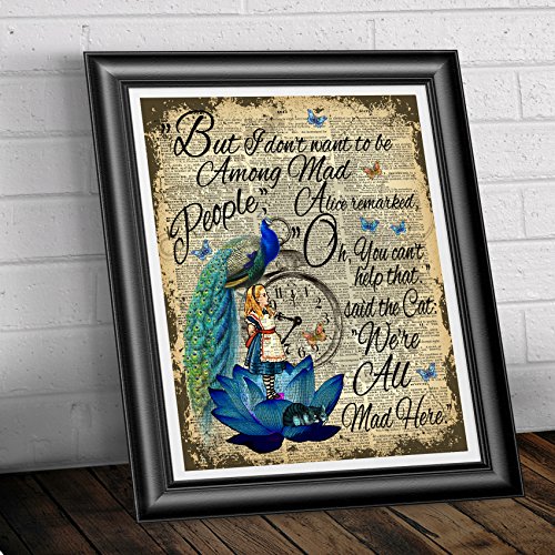 Home Decor Alice in Wonderland, Peacock Illustration, Art Print on Antique Dictionary Book Page Published in 1889, Unique Gift, Wall art steampunk buy now online Home Decor Alice in Wonderland, Peacock Illustration, Art Print on Antique Dictionary Book Page Published in 1889, Unique Gift, Wall art steampunk buy now online