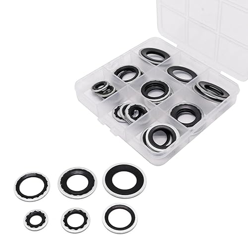 Miniatura 8 de Kit surtido de 30 juntas de AC, 15-32241 GM Equipo original Junta de sello consolidado, 6 tamaños de aire acondicionado Compresor Puerto Sello