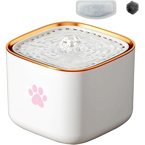 Cat Water Fountain, Water Fountain for Dogs, Indoor Water Dispenser, 3L Automatic Cat Water Dispenser, Quiet Motor, Holds Water for 10 Days – Cute Pink Design
