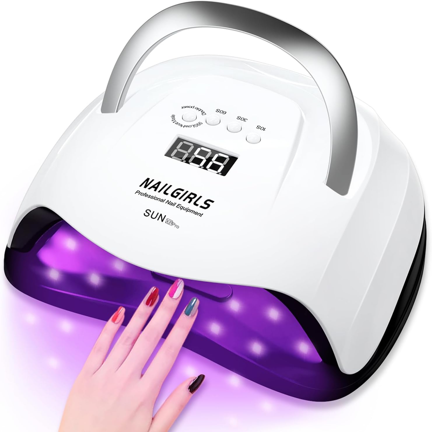 LED UV Nail Lamp, NAILGIRLS 168W Fast UV Light for Gel Nail Polish, Professional Curing Lamp with 4 Timer Setting Auto Sensor, Nail Dryer for Fingernail and Toenail Home Salon Use, Nail Art Tools