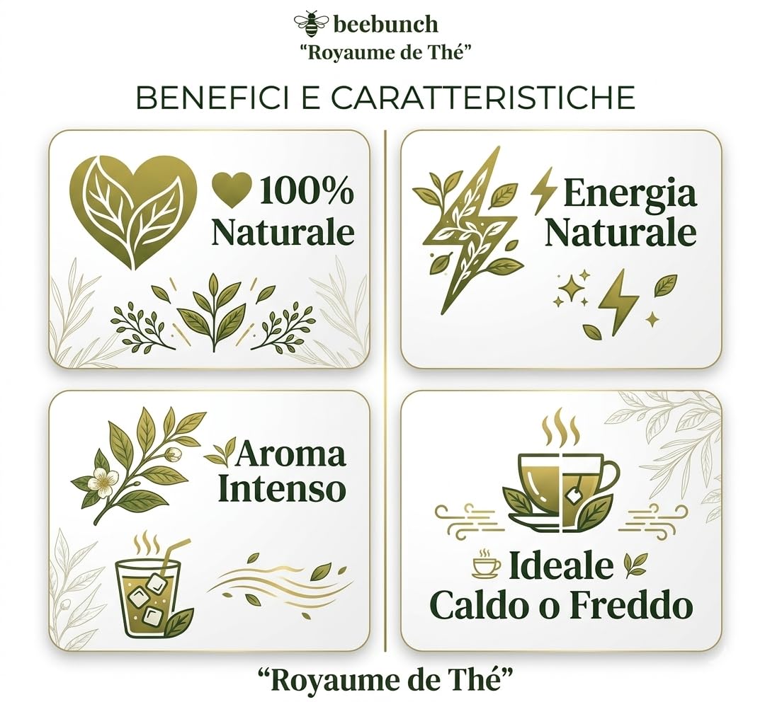 Beebunch Tè Verde Gunpowder 1kg – Tè Verde Sfuso Cinese 100% Naturale – Foglie di Tè Premium Ricche di Antiossidanti – Ideale per Energia, Metabolismo e Benessere (1 kg)