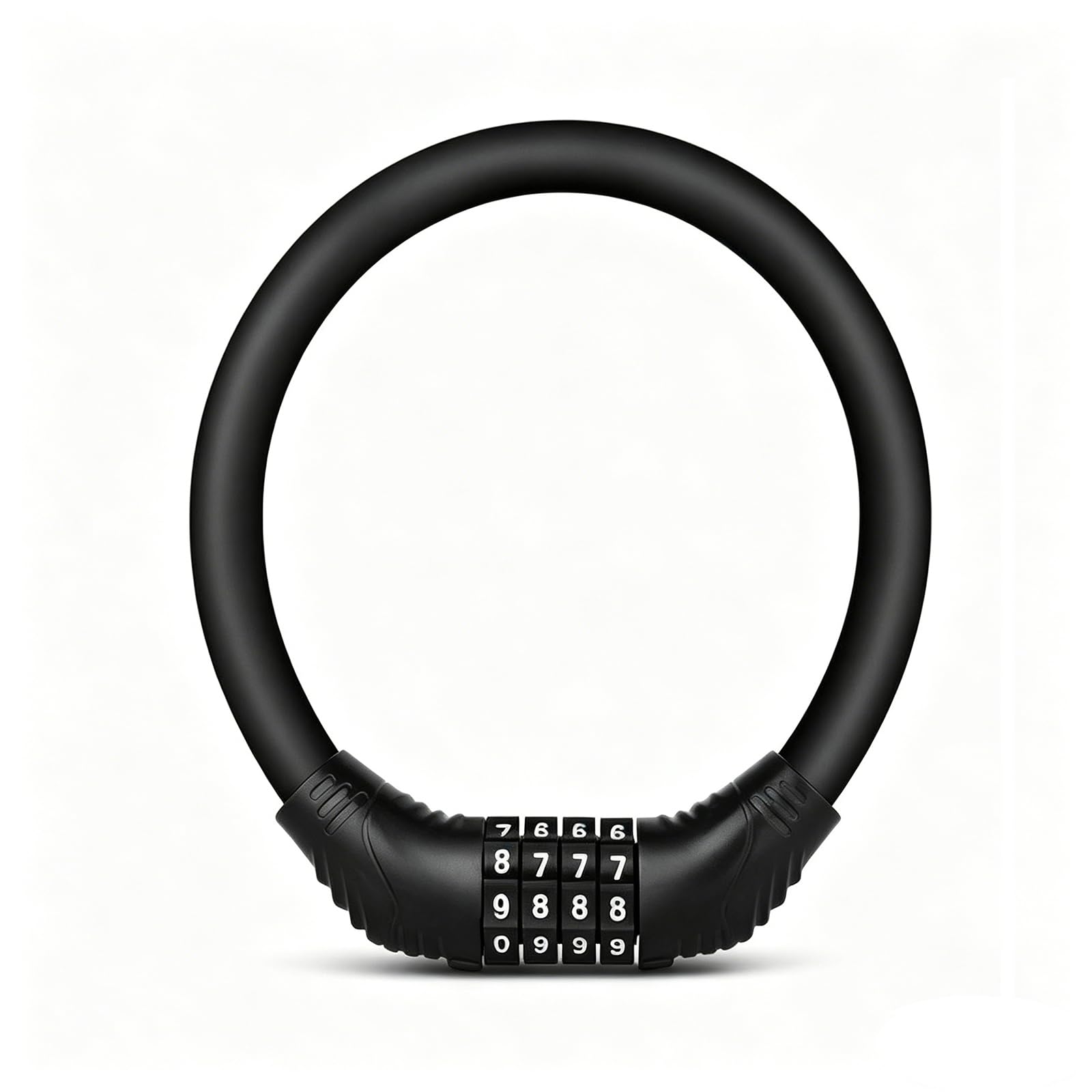 Candado Bicicleta Antirrobo 4 Dígitos,Candado Patinete Eléctrico con Código,Candados Bici Pequeño de Combinación,Cadena para Bicicleta y Patinete,para Moto,Scooter,Monopatín,Puerta (Negro)