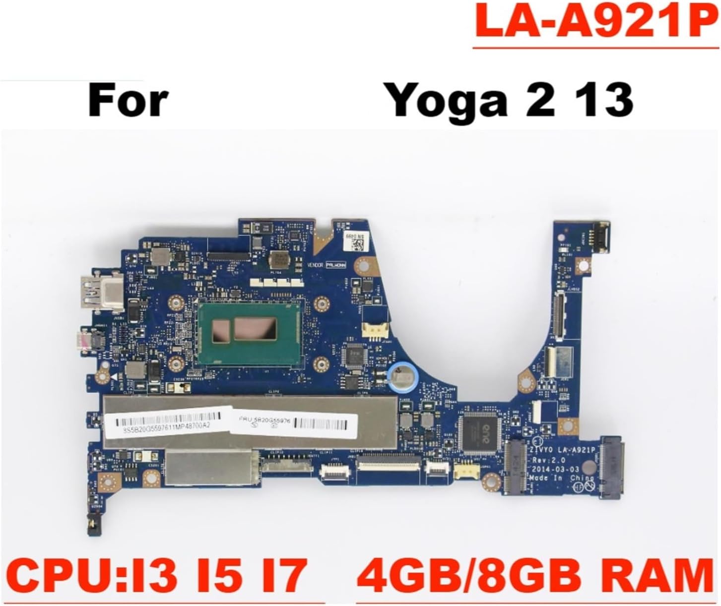 ZIVY0 LA-A921P マザーボード、compatible for Lenovo YOGA 2 13