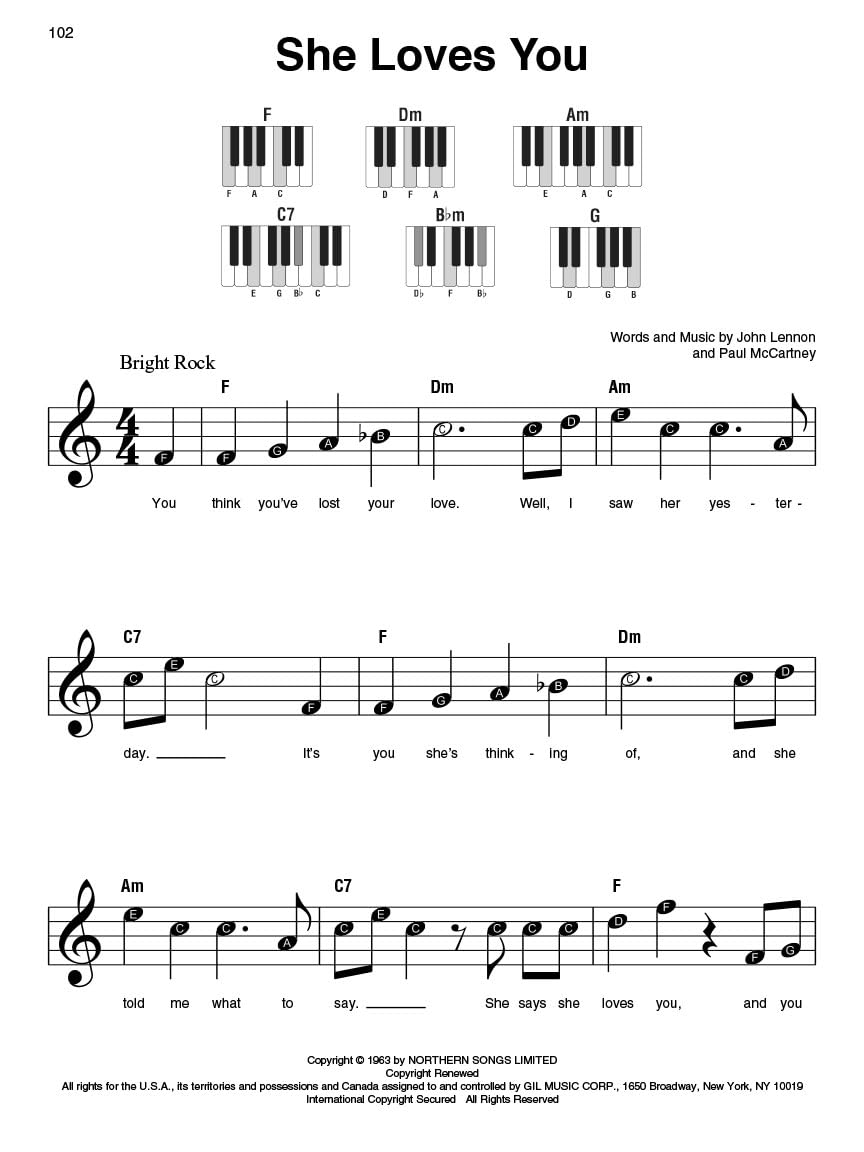 The Beatles - Super Easy Songbook | 60 Classic Songs for Beginner Piano Players | Easy Piano Sheet Music for Students Teachers and Fans | Simple Melodies Chord Diagrams and Note Names