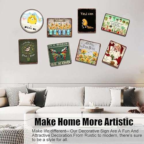 Miniatura 5 de Decoración de pared de mariposa, en un mundo donde puedes ser cualquier cosa ser amable, letrero de lata de metal retro, decoración de cita