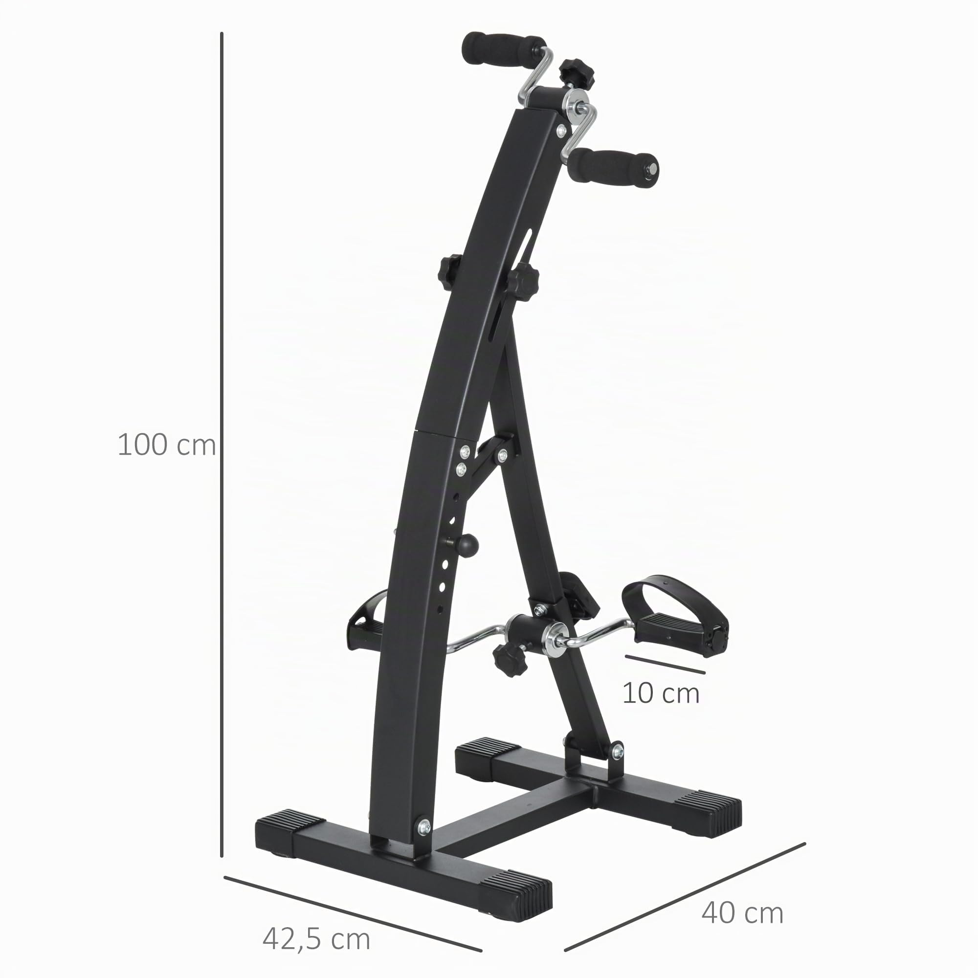 HOMCOM Vélo d'Appartement Pédalier Rééducation 40L x 42,5l x 100H cm Noir