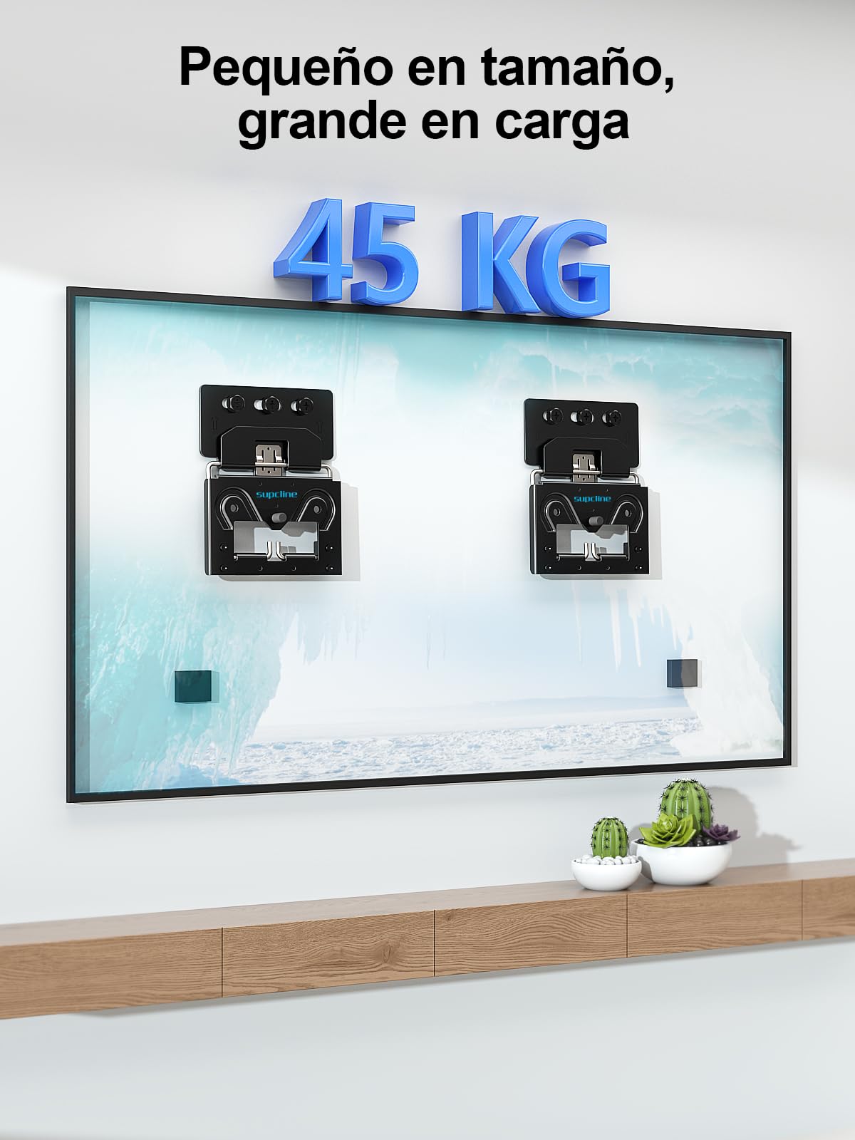 Supcline Soporte TV Pared Slim 14-80" Marco/Plana TVs, Soporta hasta 45KG