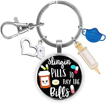 Pharmacy Technician Gifts Pharmacist Keychain Thank You Gifts for Pharmacy Tech White Coat Ceremony for Dr Rx Nurse Appreciation Gift for Medical Nursing Doctor School Christmas Graduation Present