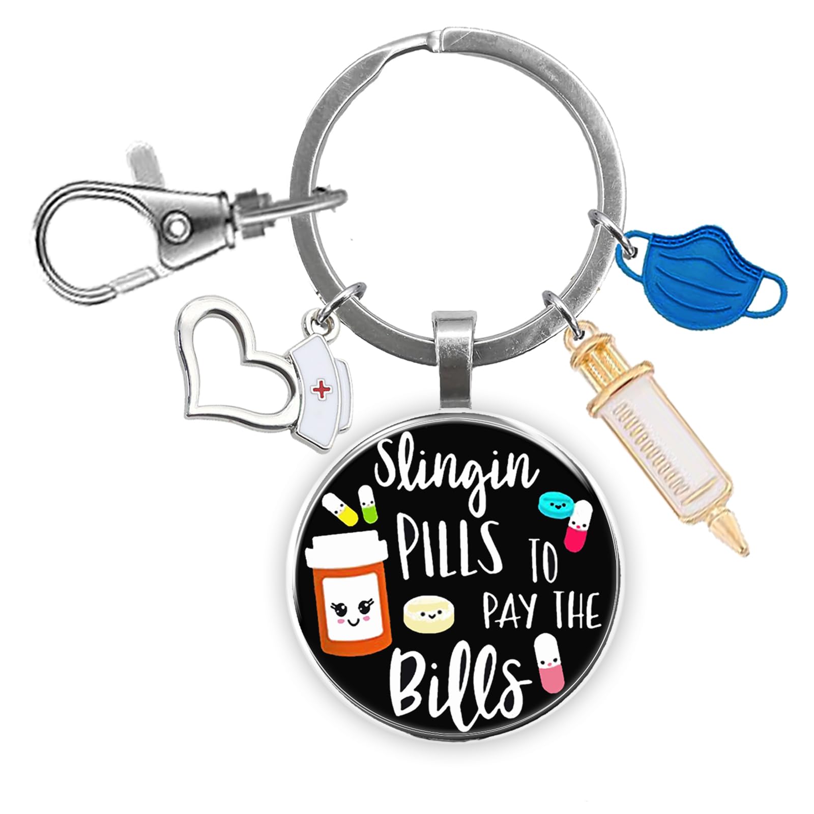 Pharmacy Technician Gifts Pharmacist Keychain Thank You Gifts for Pharmacy Tech White Coat Ceremony for Dr Rx Nurse Appreciation Gift for Medical