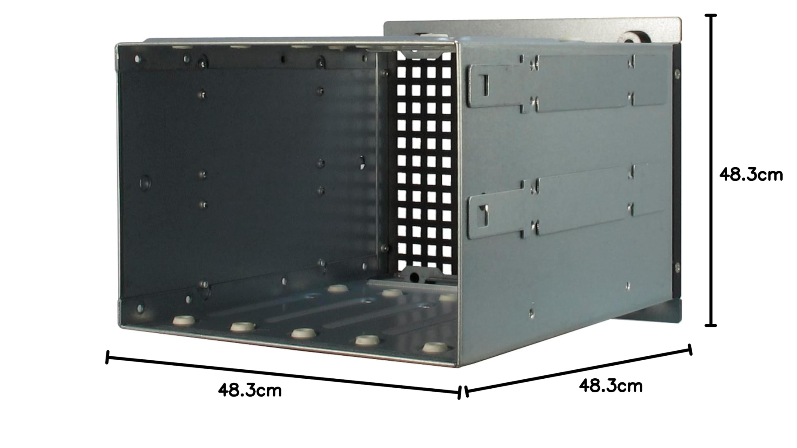 InteR-Tech 3U-30248 Supporto Nero, Acciaio Inox (inteR-Tech Ipc 3U-30248 - RacK-Monterb)