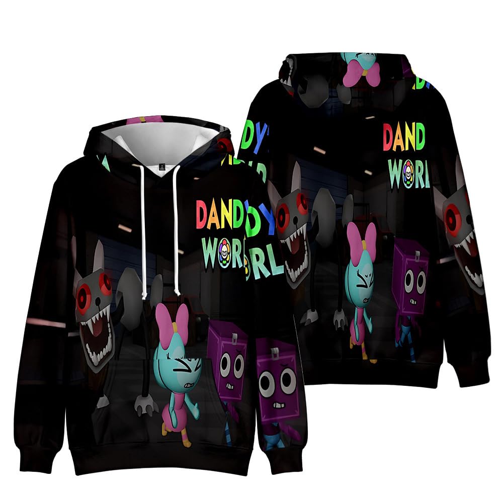 Boys Dandy's World 3D Figure Sweatshirt for Fans Gift Kids Dandy's World Hoodie Kids Dandy's World Hoody