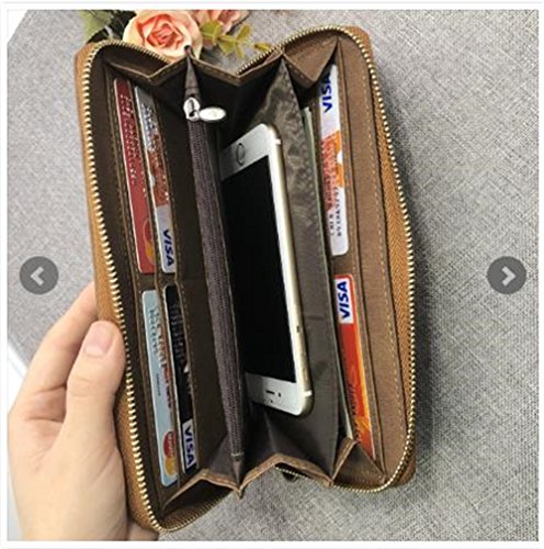 Personalized Photo Wallet Women Leather Wallet Clutch Wallet with Wristlet handba package best gift for women Christmas gifts(Light Brown Single Side)2