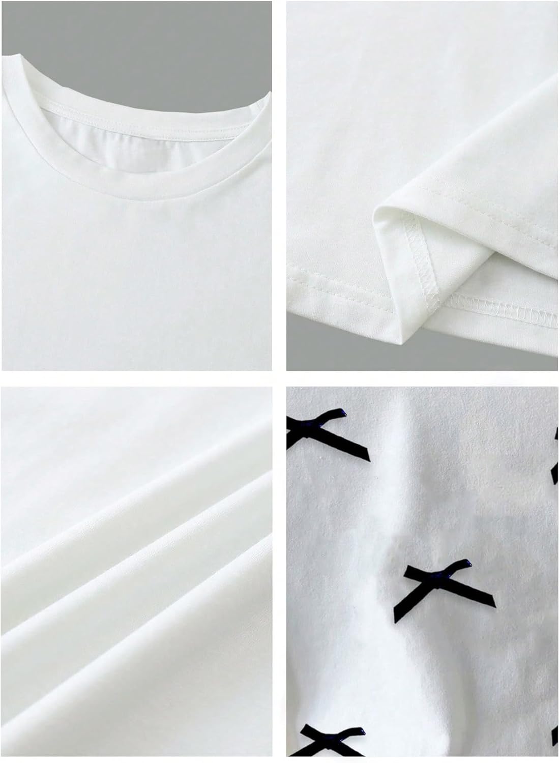 Verdusa Women's Coquette 3D Bow Tops Crew Neck T Shirts Cute Crop Tees - Image 5