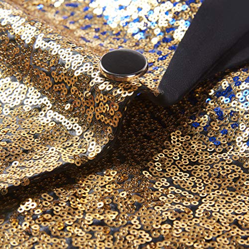 Mens Fashion Gradient Colors Sequins Two Pieces Set Suits2