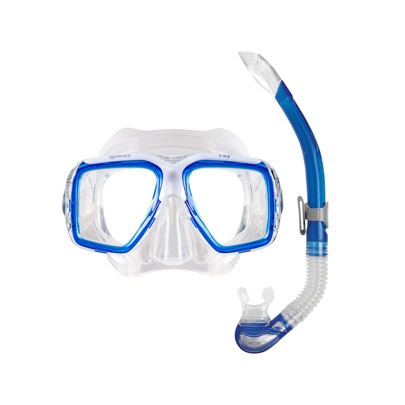 Mares Combo Ray - Set Maschera e boccaglio Adulto, Maschera Ray Personalizzabile, boccaglio bay Semi-Secco in Silicone, Snorkeling e Immersione ricreativac
