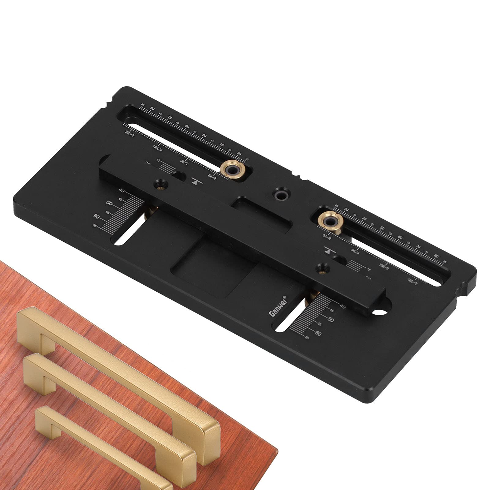 Localizador de Punzones de Aleación de Aluminio, Posicionador de Punzonado con Ajustable para Muebles para una Medición Precisa en Carpintería, 1 Localizador de Punzones