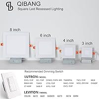 Vista 8 de Iluminación empotrable LED cuadrada de 8 pulgadas regulable con caja de conexiones, 3CCT 3000K-6000K seleccionable, 18W ultrafina LED empotrable luz