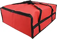 Bolsa isolada para entrega de pizza para transporte de alimentos quentes, bolsa de transporte grande de tecido não tecido em preto e vermelho, sacola de compras de supermercado reutilizável (vermelho