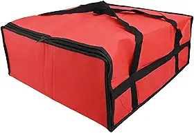 Bolsa isolada para entrega de pizza para transporte de alimentos quentes, bolsa de transporte grande de tecido não tecido em preto e vermelho, sacola de compras de supermercado reutilizável (vermelho