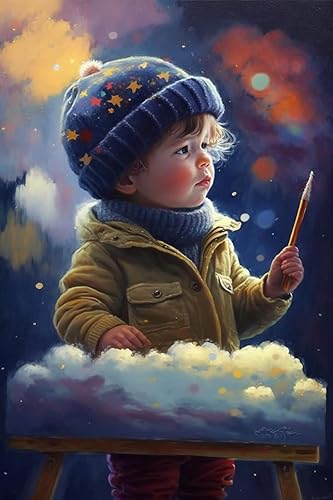 Miniatura 9 de IHMOLN Girl in The Snow - Kit de pintura de diamantes  Hermoso kit de punto de cruz de cristal redondo para principiantes, serie de paisaje azul de