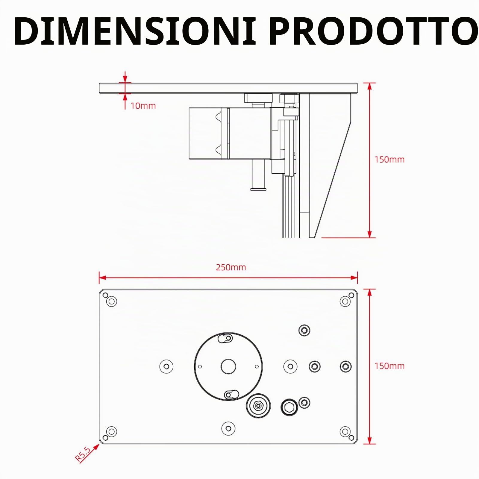 Piastre Inserto Banco Fresa Set, Piastra Di Inserimento Del Tavolo Del Router, Router Ascensore, Tavolo di Sollevamento, Router Lift Trimming Machine Invertito Tavolo