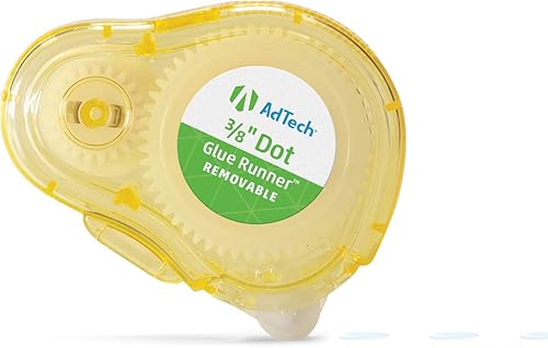 AdTech Alfombra de pegamento de puntos adhesivos extraíbles, transparente, 0.375 pulgadas, paquete de 3