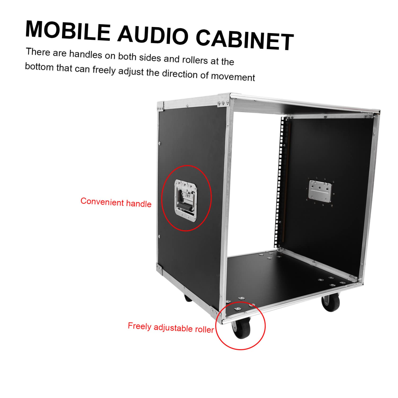 Gabinete estéreo móvil – Estante de audio de aleación para micrófonos, altavoces y accesorios – Soluciones de almacenamiento versátiles para uso doméstico y estudio