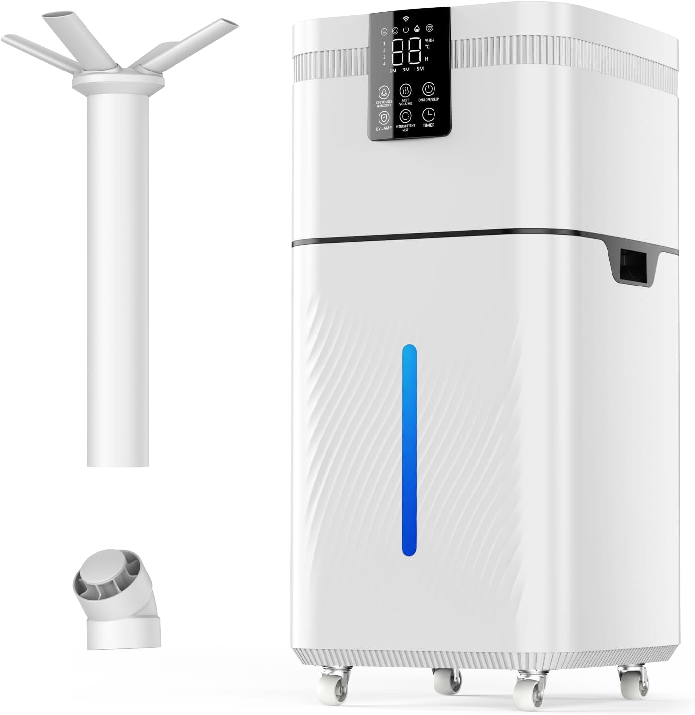 30L Commercial Humidifier for Large Room up to 3000 sq ft, Smart Cool Mist Humidifier with Precision Sensor, Top Fill, 360° Nozzle for Home, Office, Plants