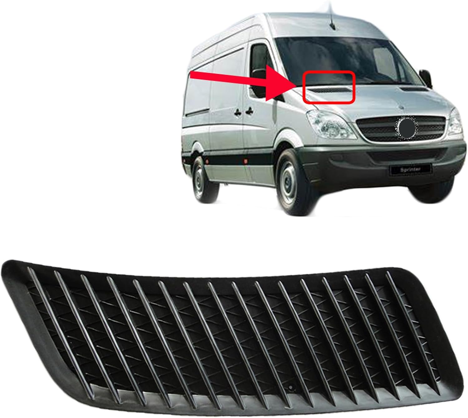 Black Water Tank Radiator Grill Cover Hood Grille Commercial Vans for Mercedes Sprinter 906 for VW CRAFTER 9008360118