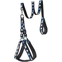 Dog Harness with Leash, Reflective Pet Traction Rope, Adjustable Non-Slip Fit, Comfortable for Outdoor Walking Safety, Medium Large Dogs, 18.5x0.79 Inches, Black Color, 1 Set