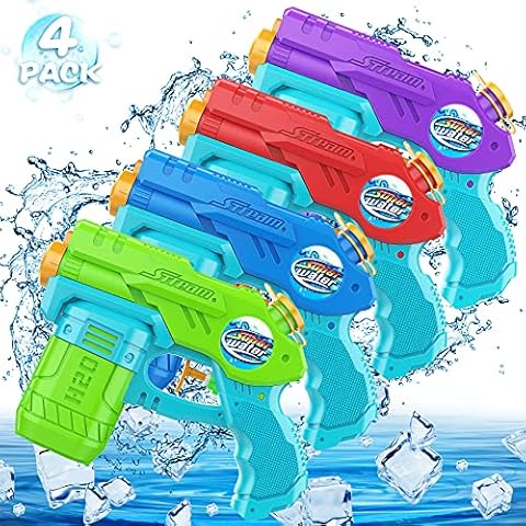 Water Guns for Kids Boys Girls, Outdoor toys 4 Pack Water Pistol Guns, Garden Toys for Water Fun, Swimming Pool Toys Water Toys for 3 4 5 6 7 Years Old Kids Cover