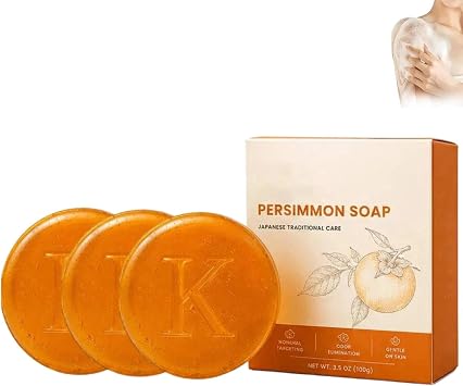 Kakiyu Persimmon Soap Bar with Persimmon Extract for Daily Odor Care 3PC