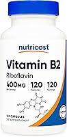 Vista 1 de Vitamina B2 Nutricost (riboflavina) 0.014 onzas, 120 cápsulas, 1 botella, 1