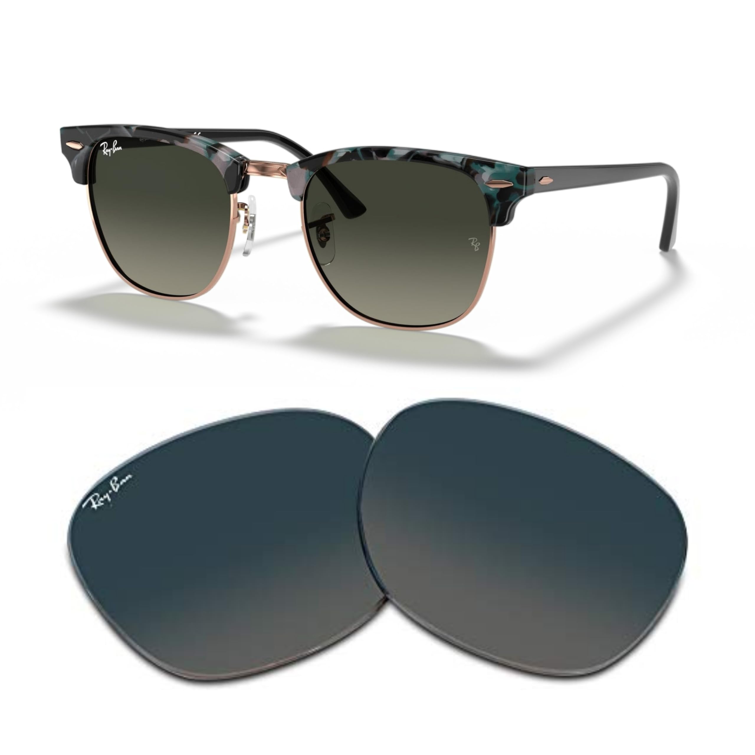 Ray-Ban Original CLUBMASTER RB3016 Replacement Lenses +BUNDLE with ACCESSORY EYEWEAR KIT