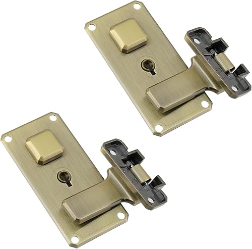 Miniatura 1 de T Tulead Cerradura de combinación de equipaje, caja de herramientas de hierro, cerrojo de bronce, cerraduras de repuesto, cerradura de pestillo de