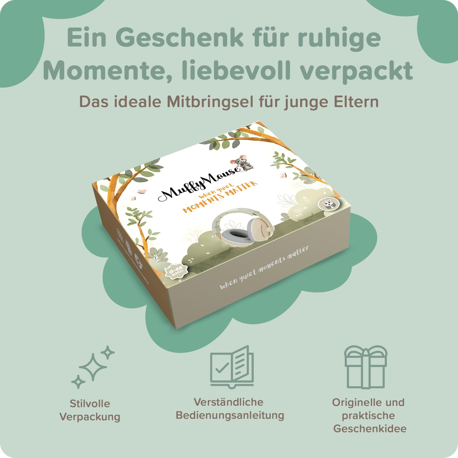 Lärmschutz Kopfhörer Kinder 3 bis 48 Monate - Gehörschutz Baby 25dB Geräuschreduktion - extraweiche Baby Ohrenschützer mit elastischem und verstellbarem Kopfband